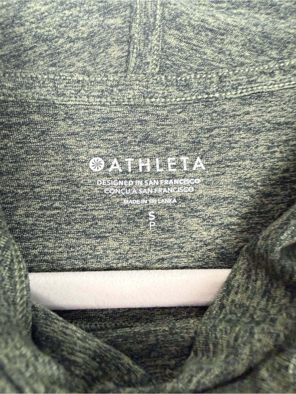 Athleta Uptempo Hoodie Sweatshirt Pullover Womens Small Green Shadow Olive Top - Picture 6 of 8